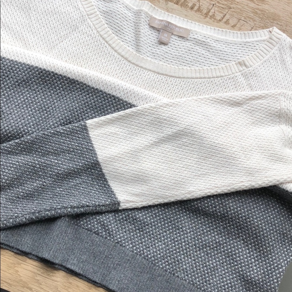 Two-toned Gray & Cream Sweater